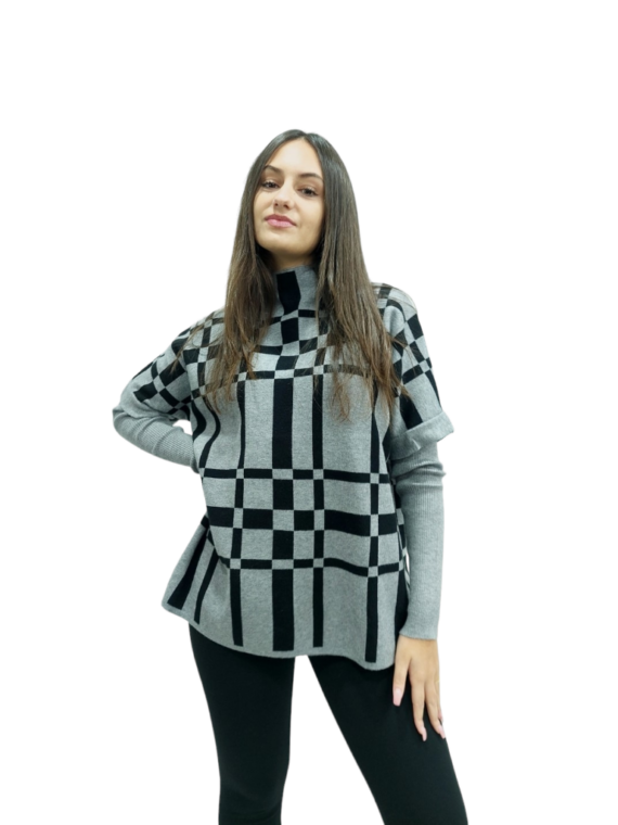 CLOSED NECK KNIT SWEATER