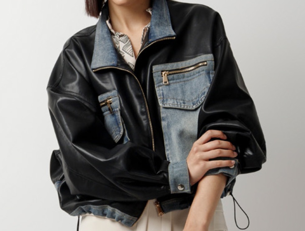 JACKET ΔΕΡΜΑΤΙΝΗ ΜΕ ΤΖΙΝ ΛΕΠΤΟΜΕΡΕΙΕΣ